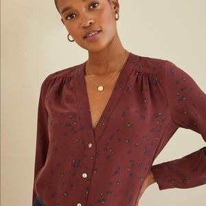 Amour Vert Silk Kaya Blouse in Yves. NWT Small